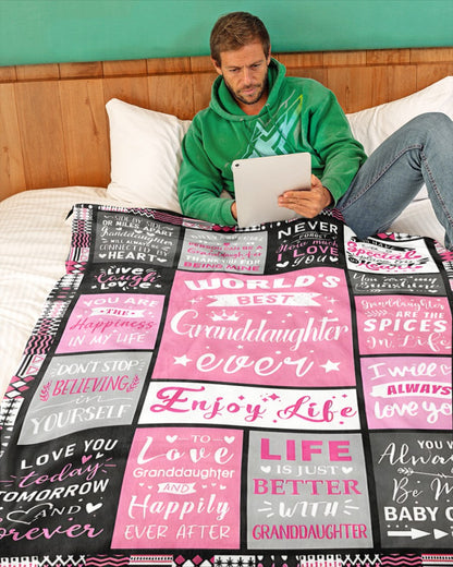 TO MY GRANDDAUGHTER - GIFT FOR GRANDDAUGHTER - Sherpa Fleece Blanket From Grandparent (SKUB-NTTD-07)