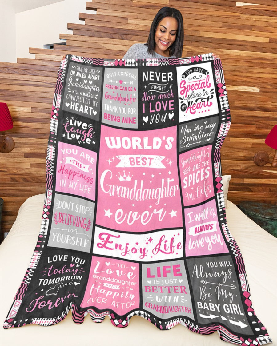 TO MY GRANDDAUGHTER - GIFT FOR GRANDDAUGHTER - Sherpa Fleece Blanket From Grandparent (SKUB-NTTD-07)