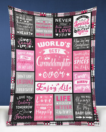 TO MY GRANDDAUGHTER - GIFT FOR GRANDDAUGHTER - Sherpa Fleece Blanket From Grandparent (SKUB-NTTD-07)