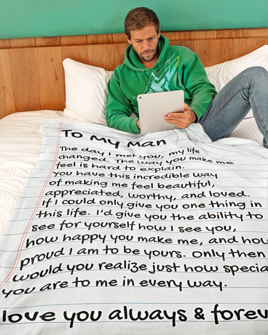 TO MY HUSBAND - GIFT FROM WIFE - Sherpa Fleece Quilt Blanket (SKUB-BLANKET-WIFE00)