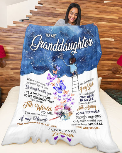 TO MY GRANDDAUGHTER - GIFT FOR GRANDDAUGHTER - Sherpa Fleece Blanket (SKUB10-82)