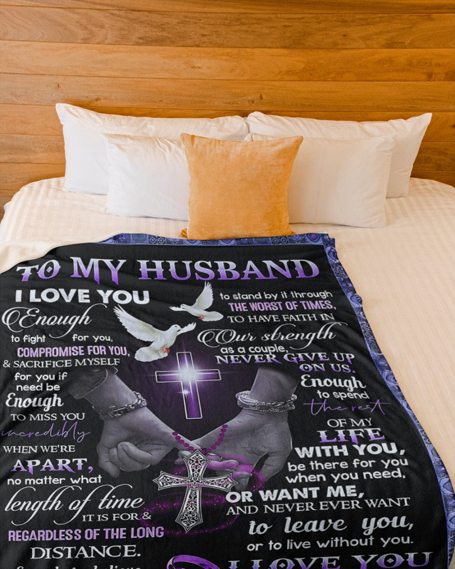 TO MY HUSBAND - GIFT FOR HUSBAND - Sherpa Fleece Quilt Blanket (SKUB-BLK-WIFE01)