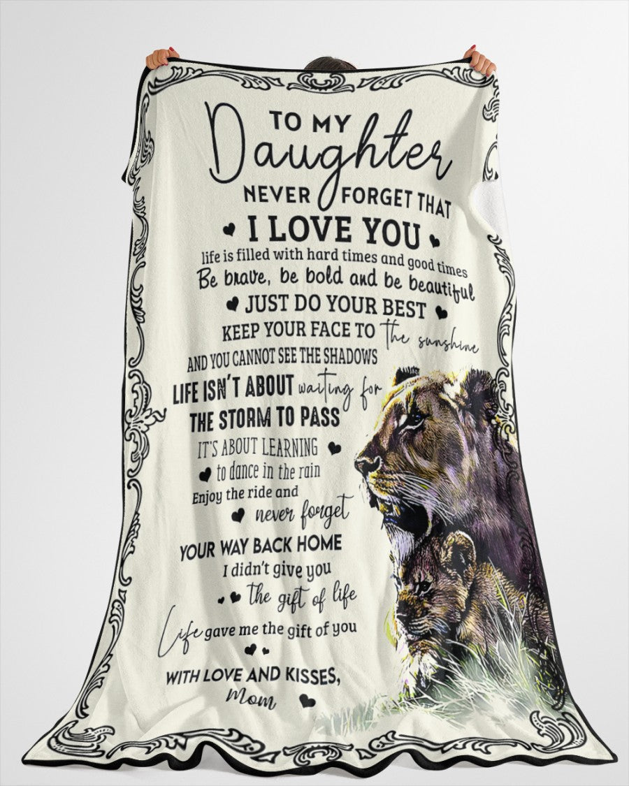 TO MY DAUGHTER - GIFT FOR DAUGHTER - Sherpa Fleece Quilt Blanket (SKUB-BLK-MOM01)