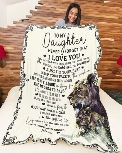 TO MY DAUGHTER - GIFT FOR DAUGHTER - Sherpa Fleece Quilt Blanket (SKUB-BLK-MOM01)