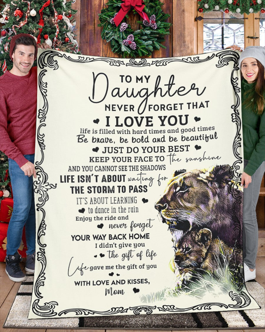 TO MY DAUGHTER - GIFT FOR DAUGHTER - Sherpa Fleece Quilt Blanket (SKUB-BLK-MOM01)