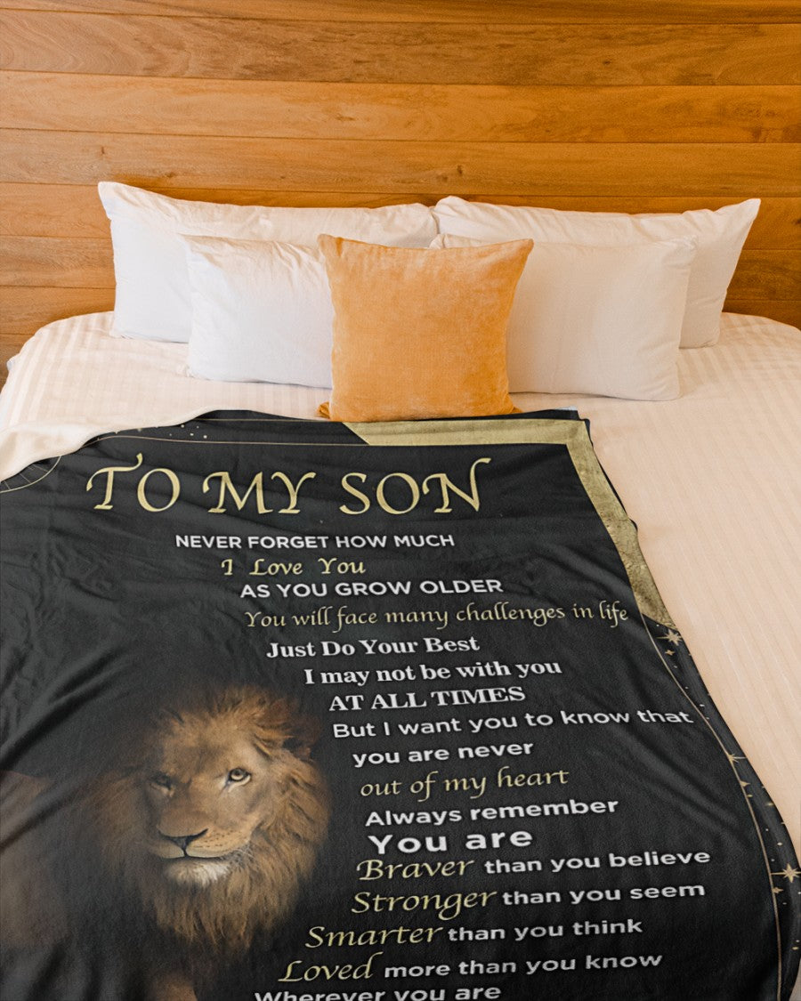 TO MY SON - GIFT FOR SON - Sherpa Fleece Quilt Blanket