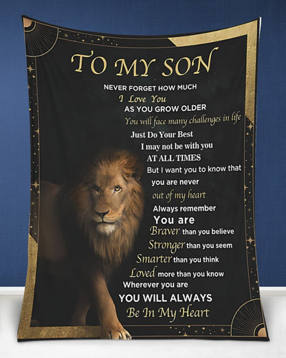 TO MY SON - GIFT FOR SON - Sherpa Fleece Quilt Blanket