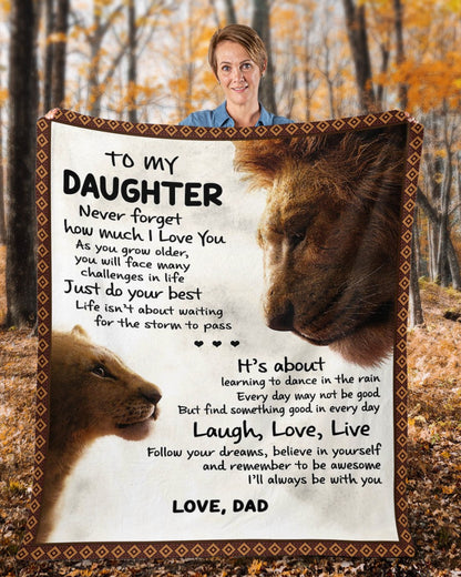 TO MY DAUGHTER - GIFT FOR DAUGHTER - Sherpa Fleece Quilt Blanket