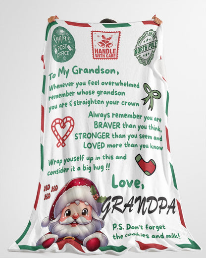 BLANKET FOR GRANDSON – COMFORT & WARMTH GIFT FROM GRANDPA  Sherpa Fleece Quilt Blanket NTTD00 (SKUB10-182)
