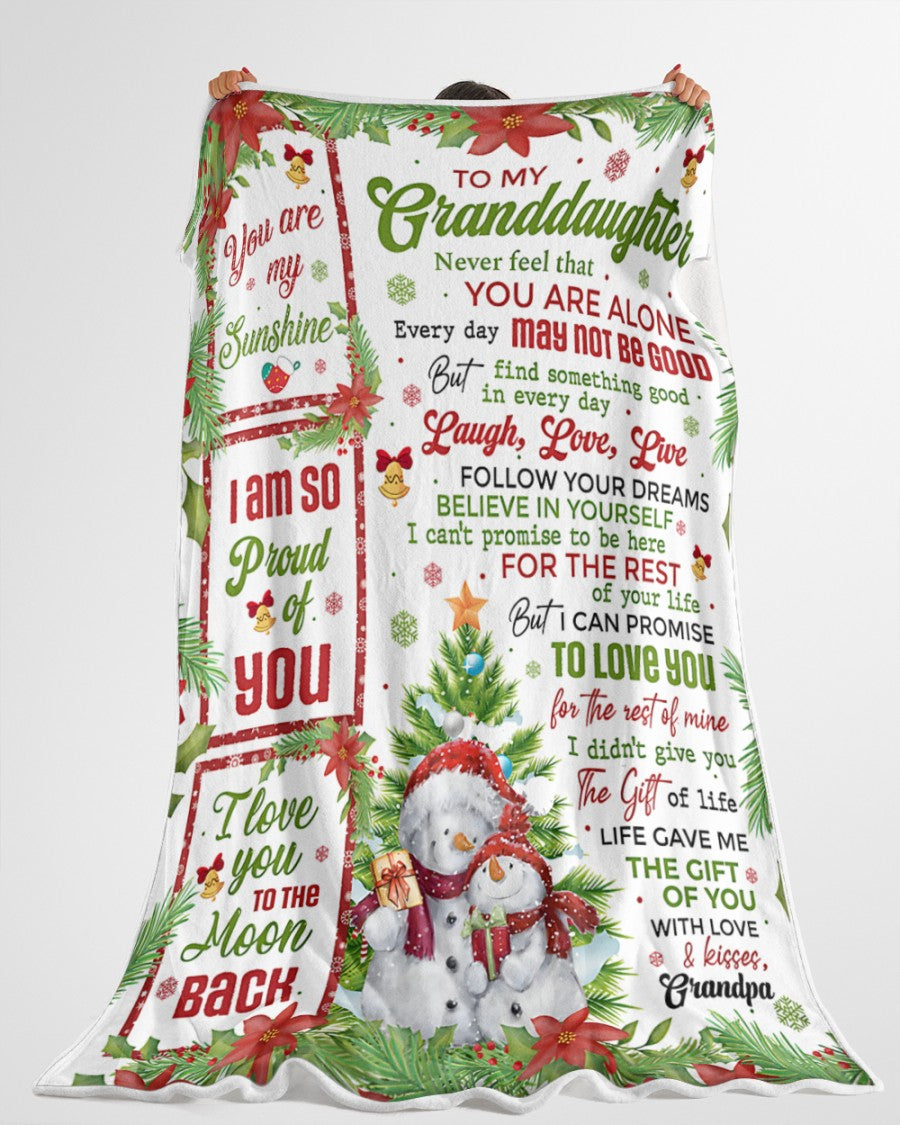 BLANKET FOR GRANDDAUGHTER – COMFORT & WARMTH CHRISTMAS GIFT FROM GRANDPA  Sherpa Fleece Quilt Blanket NTTD00 (SKUB10-184)