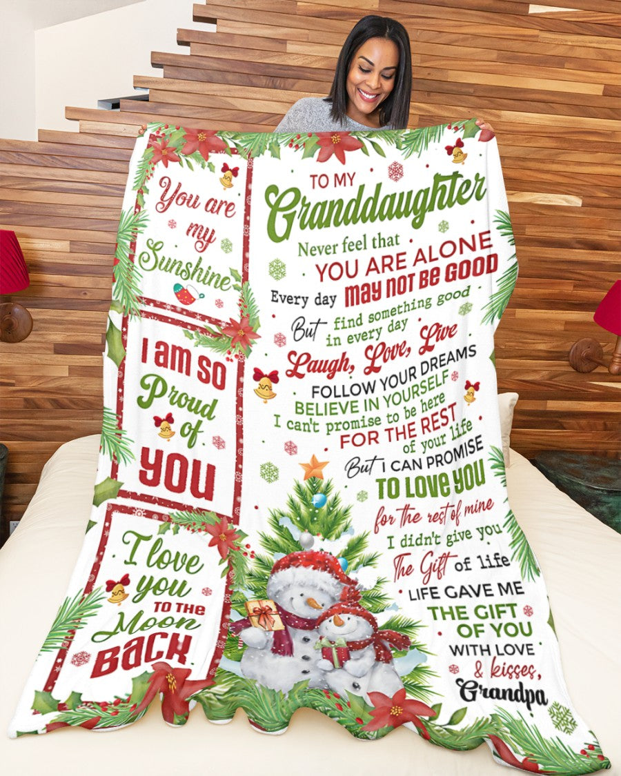 BLANKET FOR GRANDDAUGHTER – COMFORT & WARMTH CHRISTMAS GIFT FROM GRANDPA  Sherpa Fleece Quilt Blanket NTTD00 (SKUB10-184)