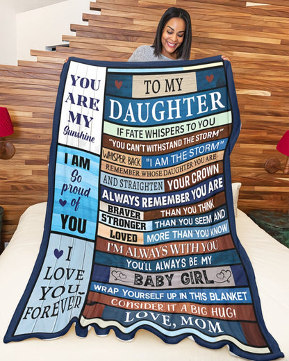 BLANKET FOR DAUGHTER – COMFORT & WARMTH GIFT FROM MOM Sherpa Fleece Quilt Blanket NTTD00 (SKUB-BLK-MOMD)