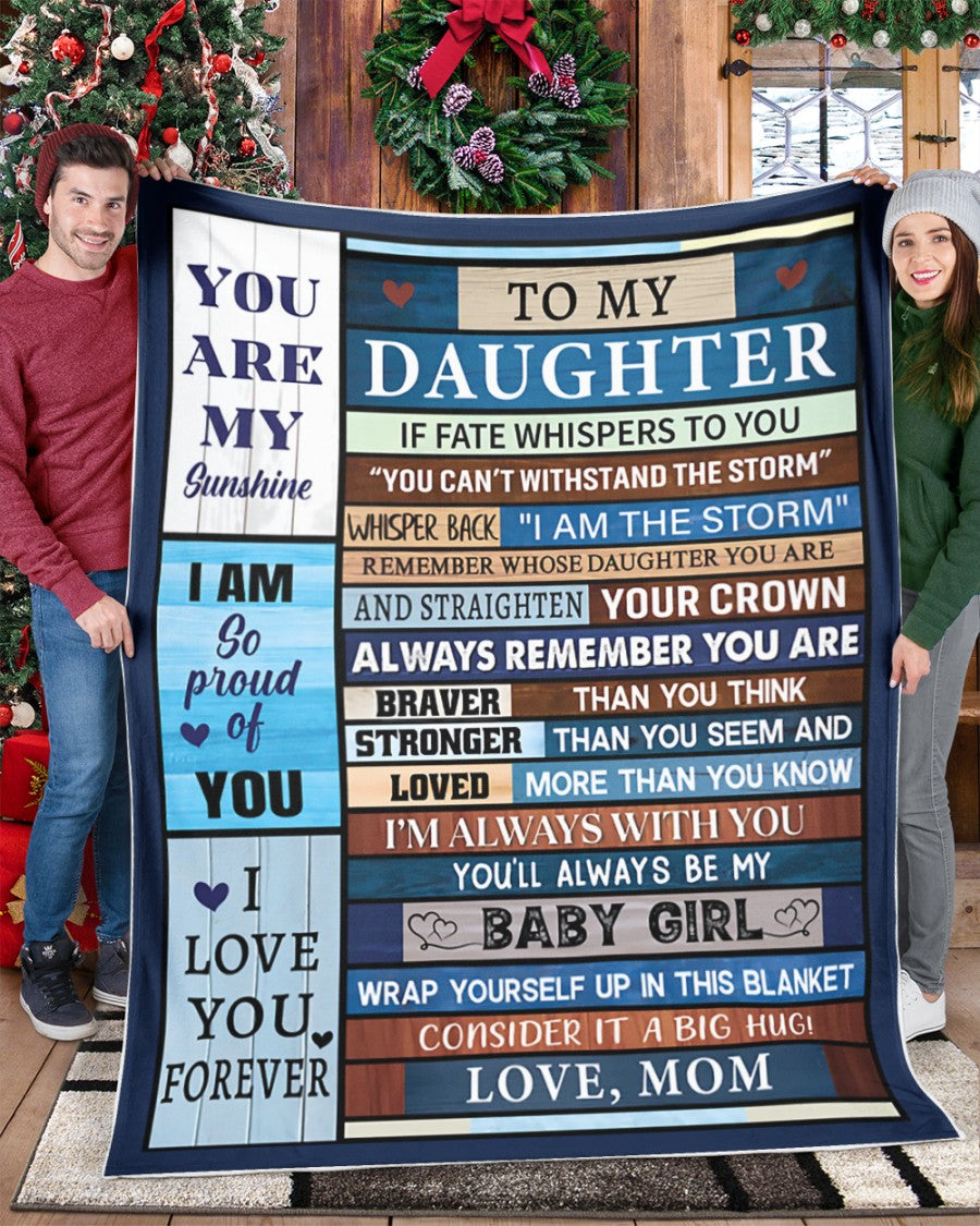 BLANKET FOR DAUGHTER – COMFORT & WARMTH GIFT FROM MOM Sherpa Fleece Quilt Blanket NTTD00 (SKUB-BLK-MOMD)