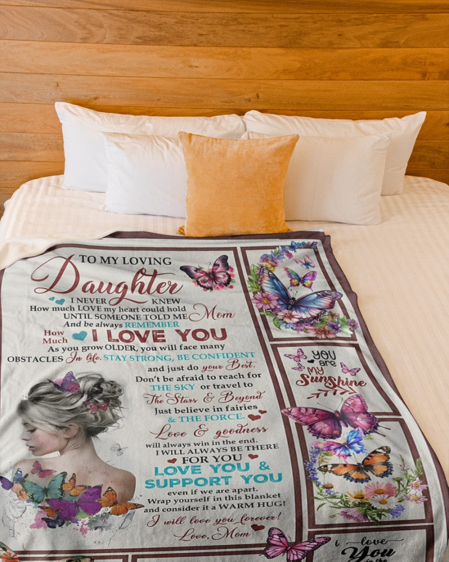 BLANKET FOR DAUGHTER – COMFORT & WARMTH GIFT FROM MOM Sherpa Fleece Quilt Blanket NTTD00 (SKUB11-49)