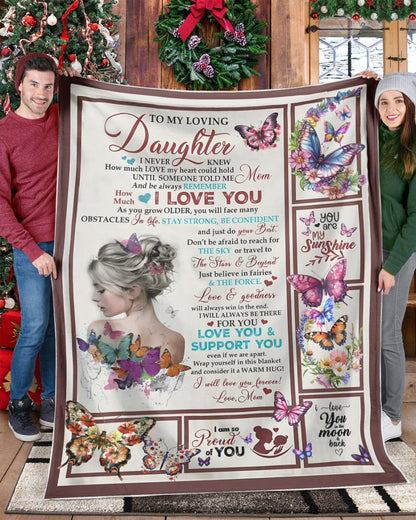 BLANKET FOR DAUGHTER – COMFORT & WARMTH GIFT FROM MOM Sherpa Fleece Quilt Blanket NTTD00 (SKUB11-49)