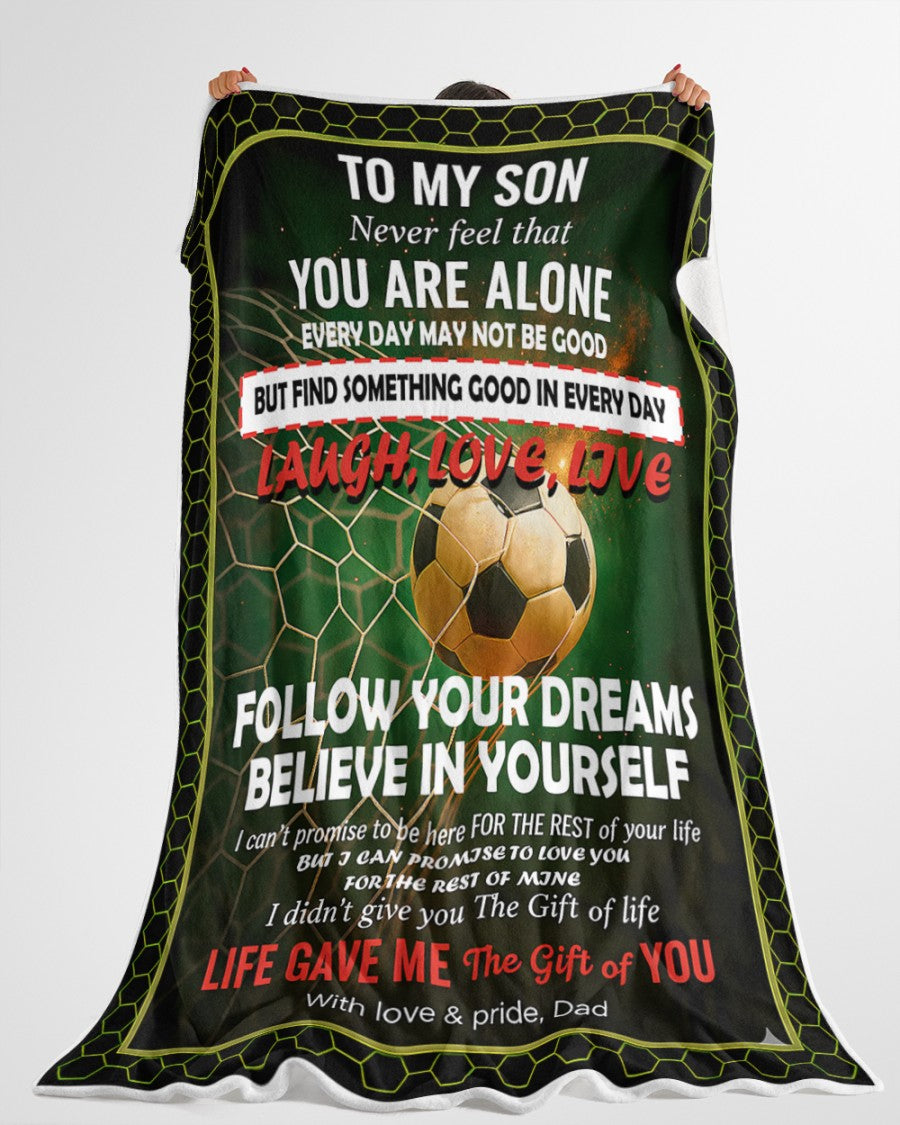 BLANKET FOR SON – COMFORT & WARMTH GIFT FROM DAD Sherpa Fleece Quilt Blanket NTTD00 (SKUB-BLK-DADFB2)