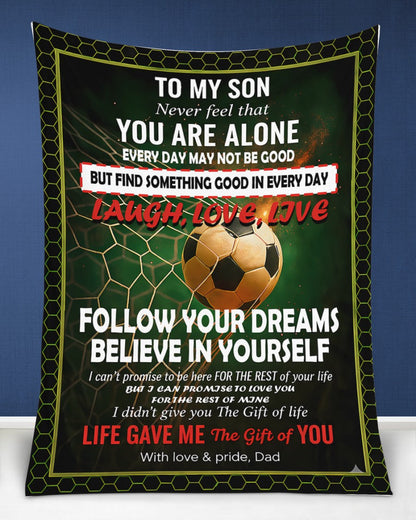 BLANKET FOR SON – COMFORT & WARMTH GIFT FROM DAD Sherpa Fleece Quilt Blanket NTTD00 (SKUB-BLK-DADFB2)