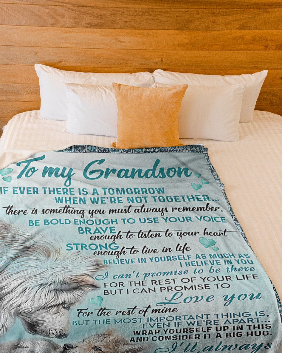 BLANKET FOR GRANDSON – COMFORT & WARMTH GIFT FROM GRANDMA  Sherpa Fleece Quilt Blanket NTTD00 (SKUB06-109)