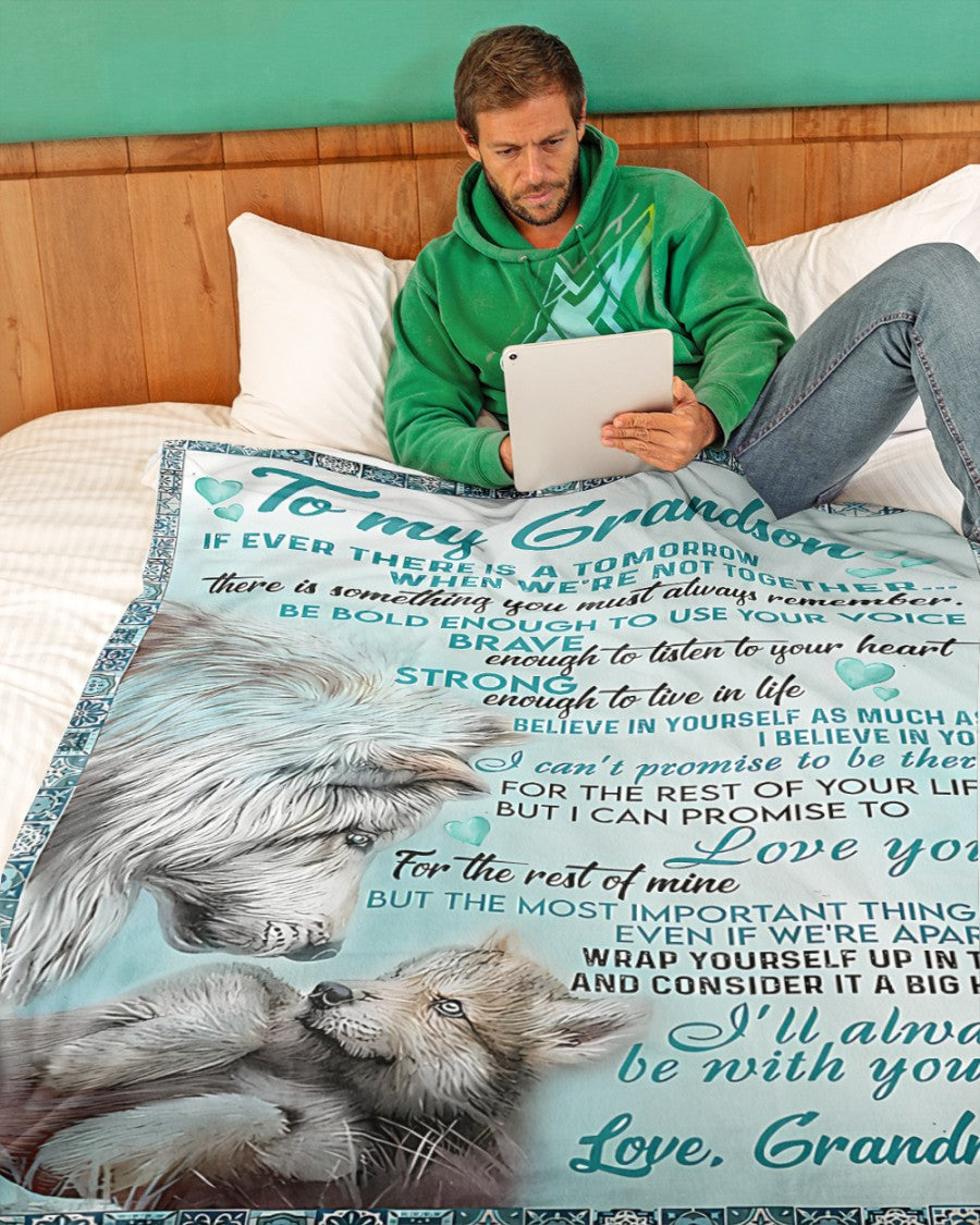 BLANKET FOR GRANDSON – COMFORT & WARMTH GIFT FROM GRANDMA  Sherpa Fleece Quilt Blanket NTTD00 (SKUB06-109)