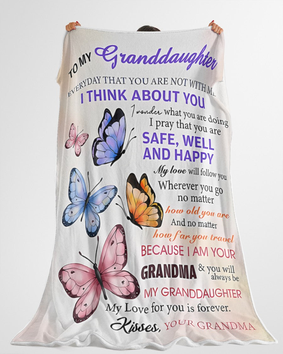 BLANKET FOR GRANDDAUGHTER – COMFORT & WARMTH GIFT FROM GRANDMA  Sherpa Fleece Quilt Blanket NTTD00 (SKUB-BLK-GMD1)