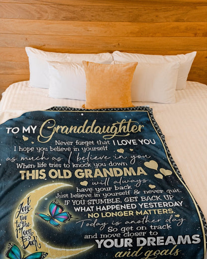 BLANKET FOR GRANDDAUGHTER – COMFORT & WARMTH GIFT FROM GRANDMA  Sherpa Fleece Quilt Blanket NTTD00 (SKUB-BLK-GMD2)
