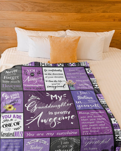 BLANKET FOR GRANDDAUGHTER – COMFORT & WARMTH GIFT FROM GRANDPARENTS  Sherpa Fleece Quilt Blanket NTTD00 (SKUB11-BLK-03)
