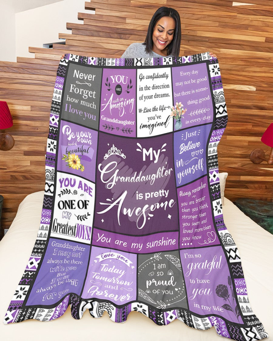 BLANKET FOR GRANDDAUGHTER – COMFORT & WARMTH GIFT FROM GRANDPARENTS  Sherpa Fleece Quilt Blanket NTTD00 (SKUB11-BLK-03)