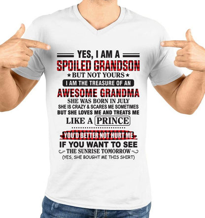 JULY - YES, I AM A SPOILED GRANDSON BUT NOT YOURS I AM THE TREASURE OF AN AWESOME GRANDMA - FROM GRANDMA - TLEE07 (SKU2602-108-07)