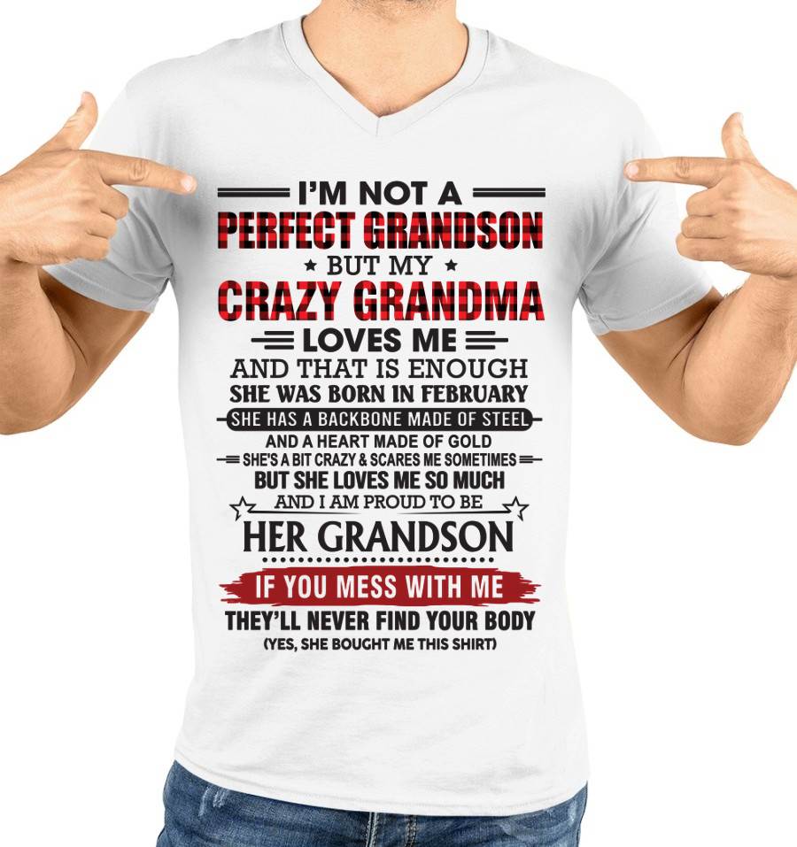 FEBRUARY - I’M NOT PERFECT, BUT MY CRAZY GRANDMA LOVES ME - FROM GRANDMA - TLEE02 (SKU26T-01131-02)