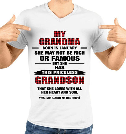 JANUARY GRANDMA LOVES ME – PRICELESS GRANDSON GIFT- FROM GRANDMA - TLEE01 (SKU2604-260-01)