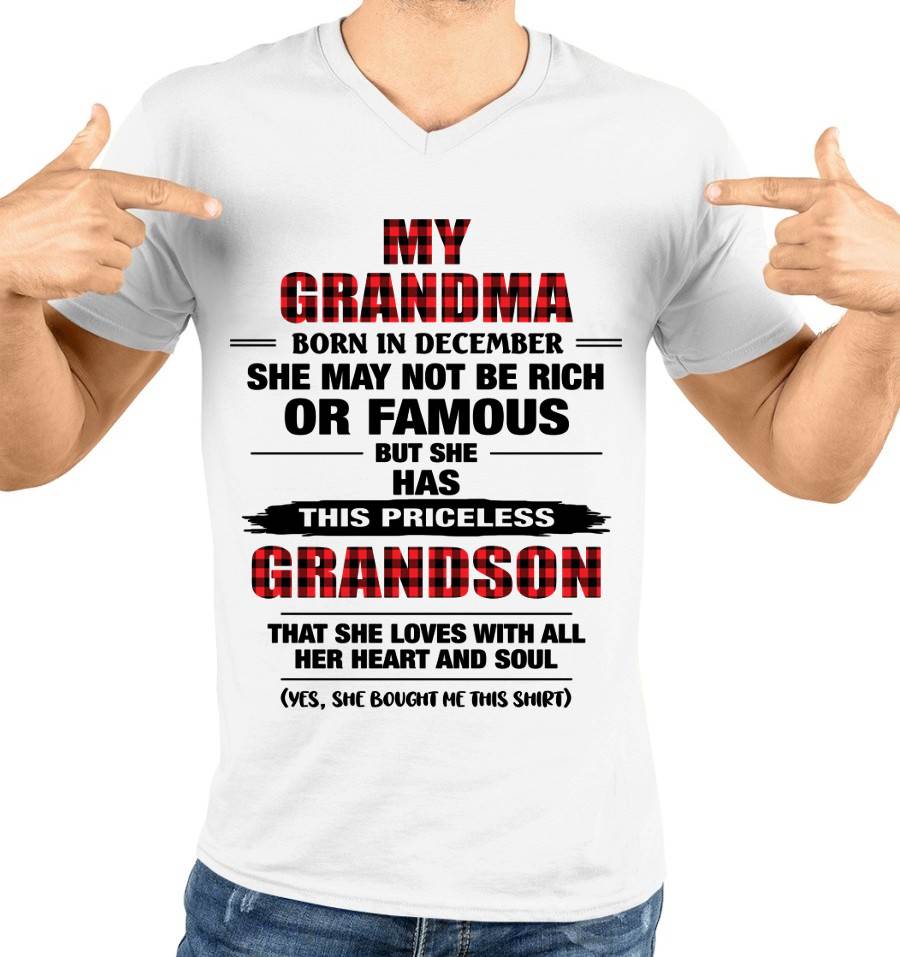 DECEMBER GRANDMA LOVES ME – PRICELESS GRANDSON GIFT- FROM GRANDMA - TLEE12 (SKU2604-260-12)
