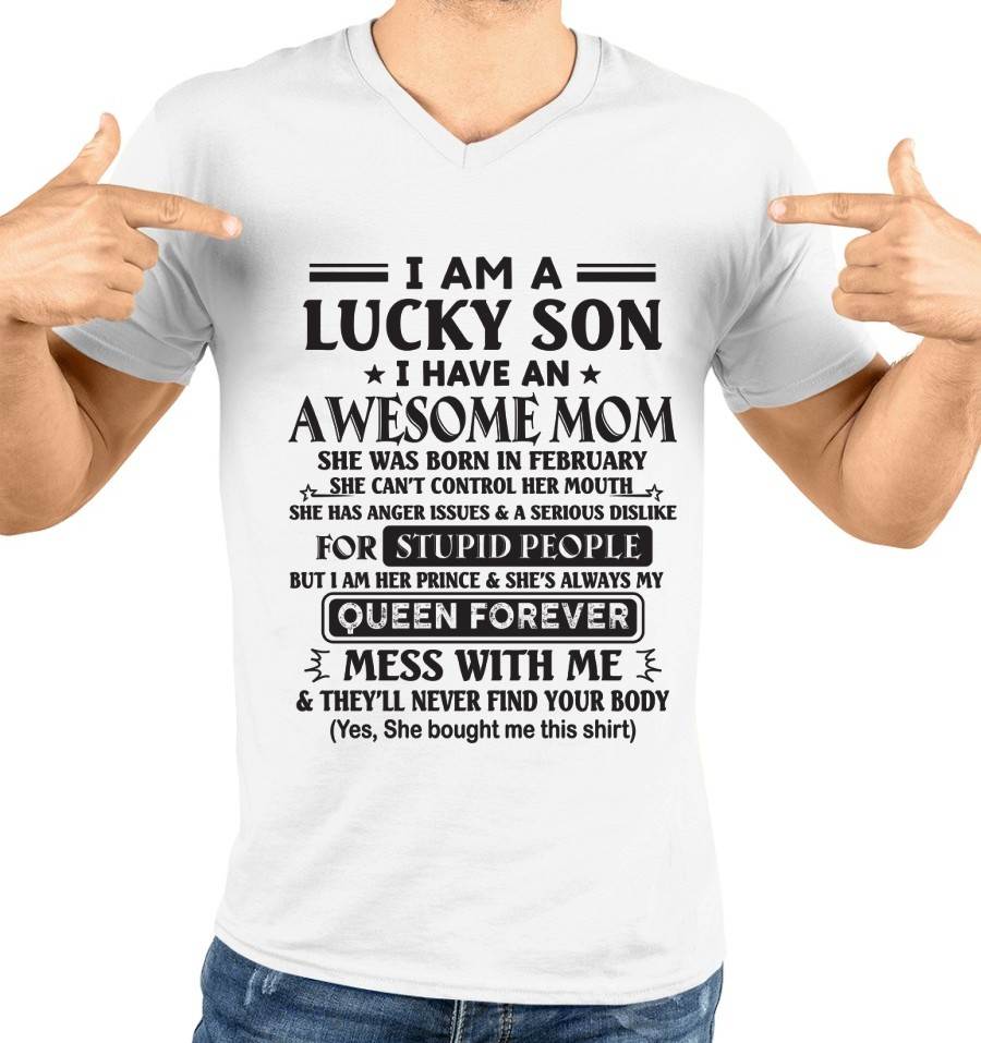 FEBRUARY - I AM A LUCKY SON I HAVE AN AWESOME MOM - FROM MOM - TLEE02 (SKU11-37-02)