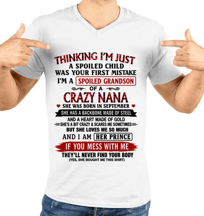 SEPTEMBER - NANA LOVES HER GRANDSON SHIRT - FROM GRANDMA - TLEE09 (SKU2608-28-09)