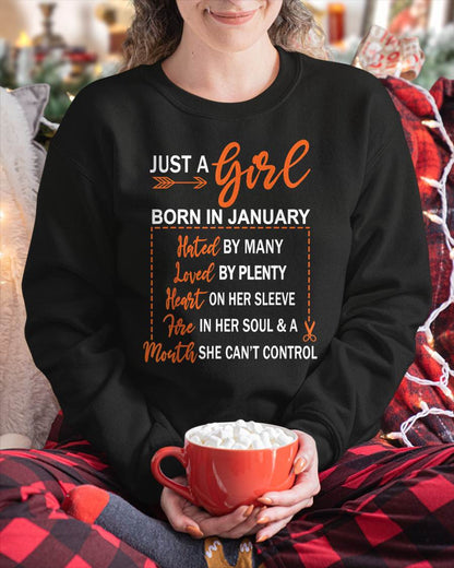 A GIRL BORN IN JANUARY – WITH A WARM HEART, A FIERY SOUL, AND A MOUTH THAT’S HARD TO CONTROL - FOR WOMEN - TLEE01 (SKU10-55-01)