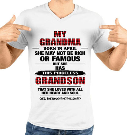 APRIL GRANDMA LOVES ME – PRICELESS GRANDSON GIFT- FROM GRANDMA - TLEE04 (SKU2604-260-04)