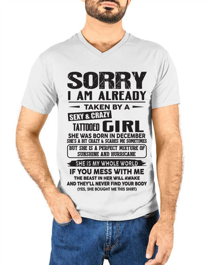 December - Sorry I Am Already Taken By A Sexy & Crazy Tattooed Girl - Gift From Wife - TLEE12 (SKU08-90-12)