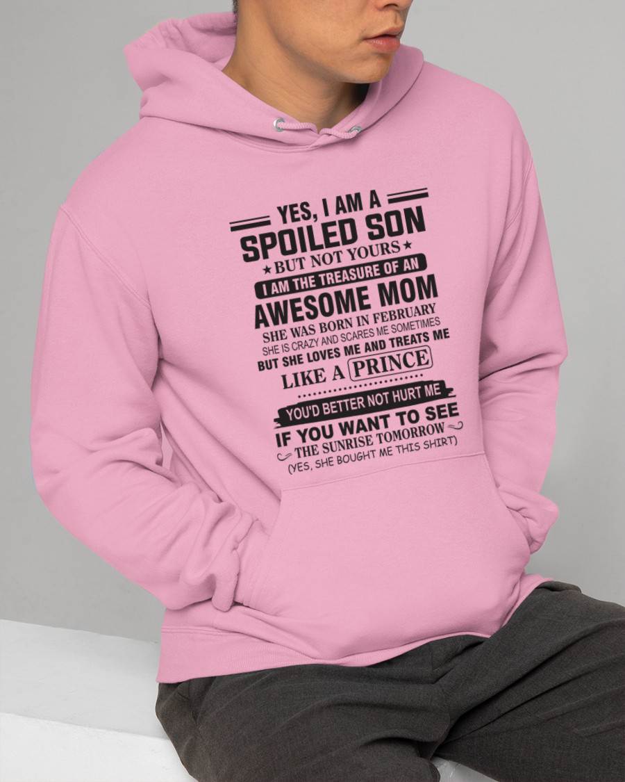 FEBRUARY - YES, I AM A SPOILED SON BUT NOT YOURS  I AM THE TREASURE OF AN AWESOME MOM - FROM MOM - TLEE02 (SKU10-131-02)