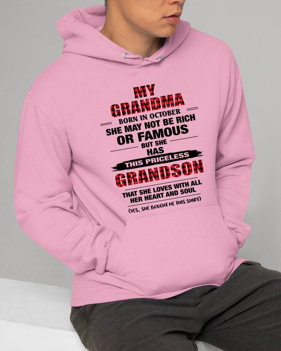 OCTOBER GRANDMA LOVES ME – PRICELESS GRANDSON GIFT- FROM GRANDMA - TLEE10 (SKU2604-260-10)