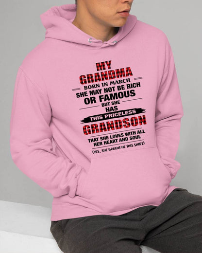 MARCH GRANDMA LOVES ME – PRICELESS GRANDSON GIFT- FROM GRANDMA - TLEE03 (SKU2604-260-03)