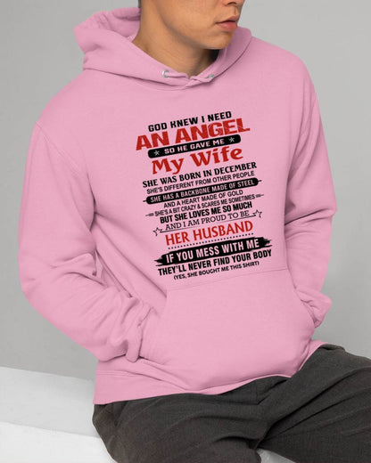 DECEMBER - WHEN I NEEDED AN ANGEL, GOD GAVE ME MY WIFE. PROUD TO BE HER HUSBAND - FROM WIFE - TLEE12 (SKU26T-01205-12)