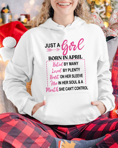 BORN IN APRIL – A GIRL WITH ATTITUDE, HEART, AND A MOUTH SHE CAN’T CONTROL - FOR WOMEN - TLEE04 (SKU2603-363-04)