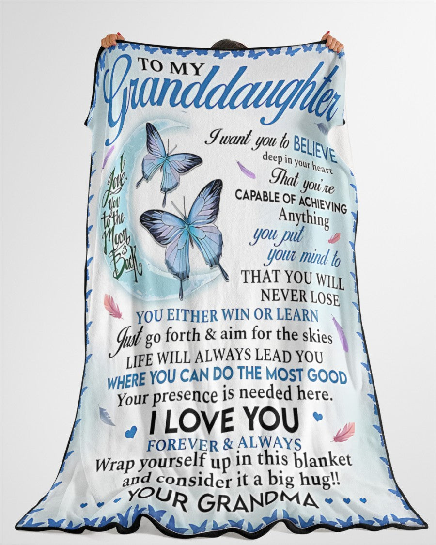 Special Gift For Your Granddaughter Blanket - From Grandma00 (SKUB11-136)