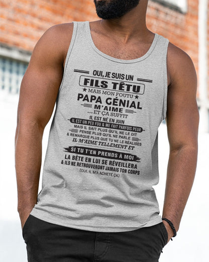JUIN - Oui, je suis un garçon têtu – T-shirt | Cadeau d’anniversaire de papa pour son fils - TLEE06 / fr06 (SKU12-260-06)