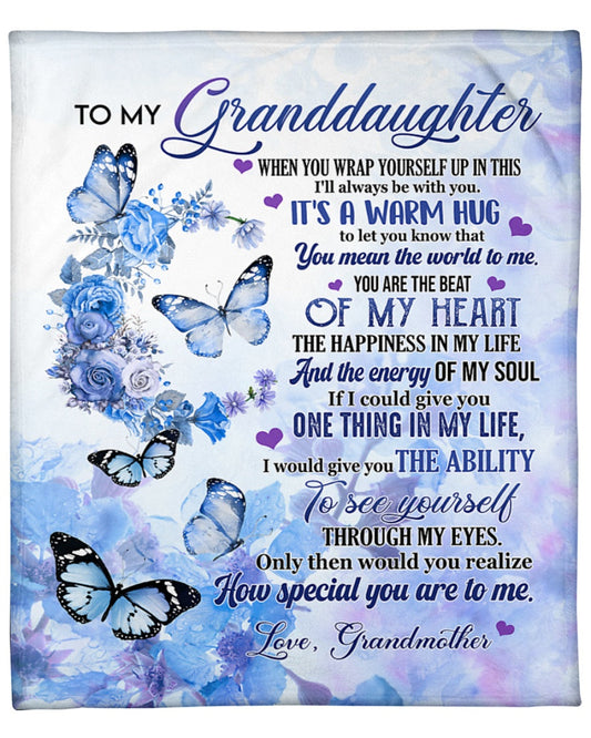 To my granddaughter - Gift for granddaughter Sherpa Fleece Blanket - from grandmother