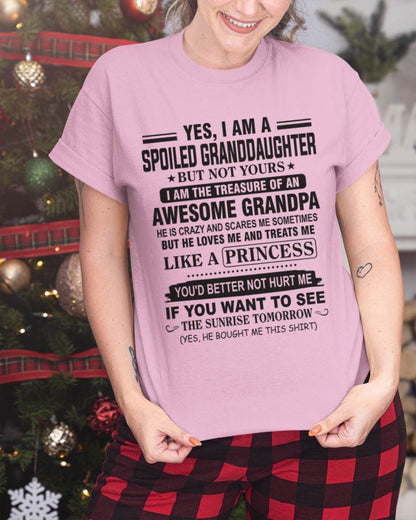 A SPECIAL SHIRT FOR MY GRANDDAUGHTER , LOVED LIKE A PRINCESS BY GRANDPA - FROM GRANDPA - TLEE00 (SKU10-119-00)