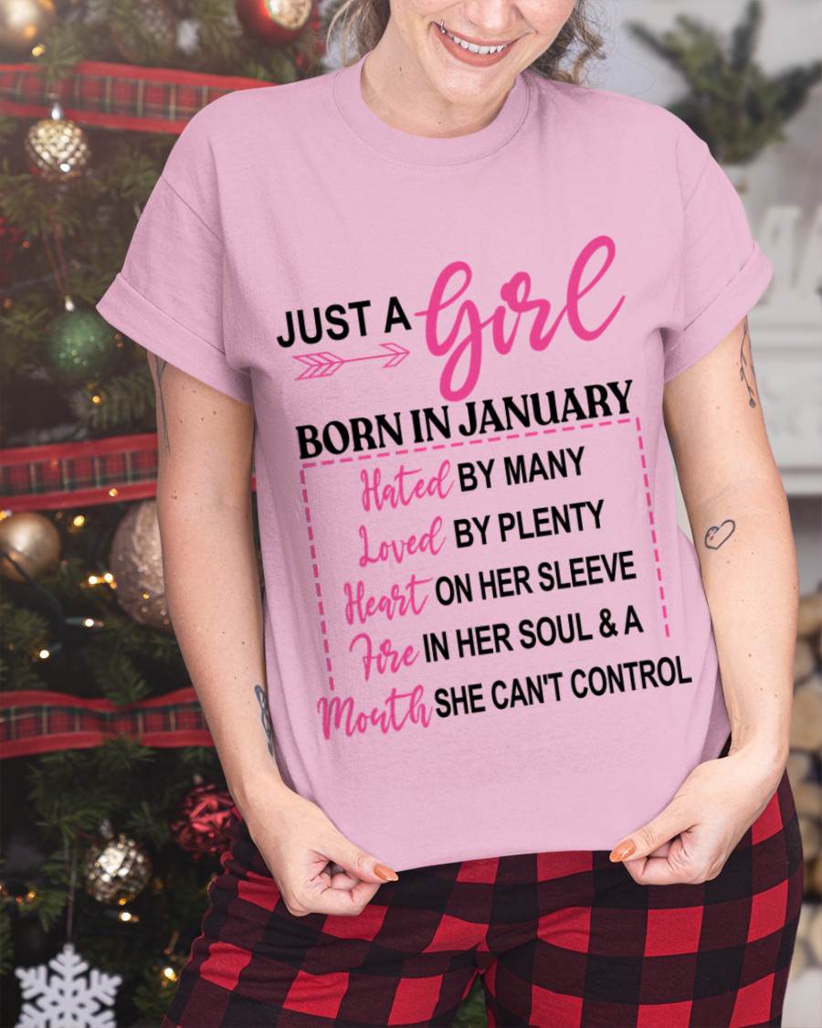 BORN IN JANUARY – A GIRL WITH ATTITUDE, HEART, AND A MOUTH SHE CAN’T CONTROL - FOR WOMEN - TLEE01 (SKU2603-363-01)