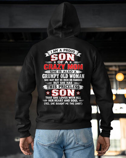CRAZY MOM & PROUD SON SHIRT - FROM MOM - TLEE00 (SKU2610-744-00)