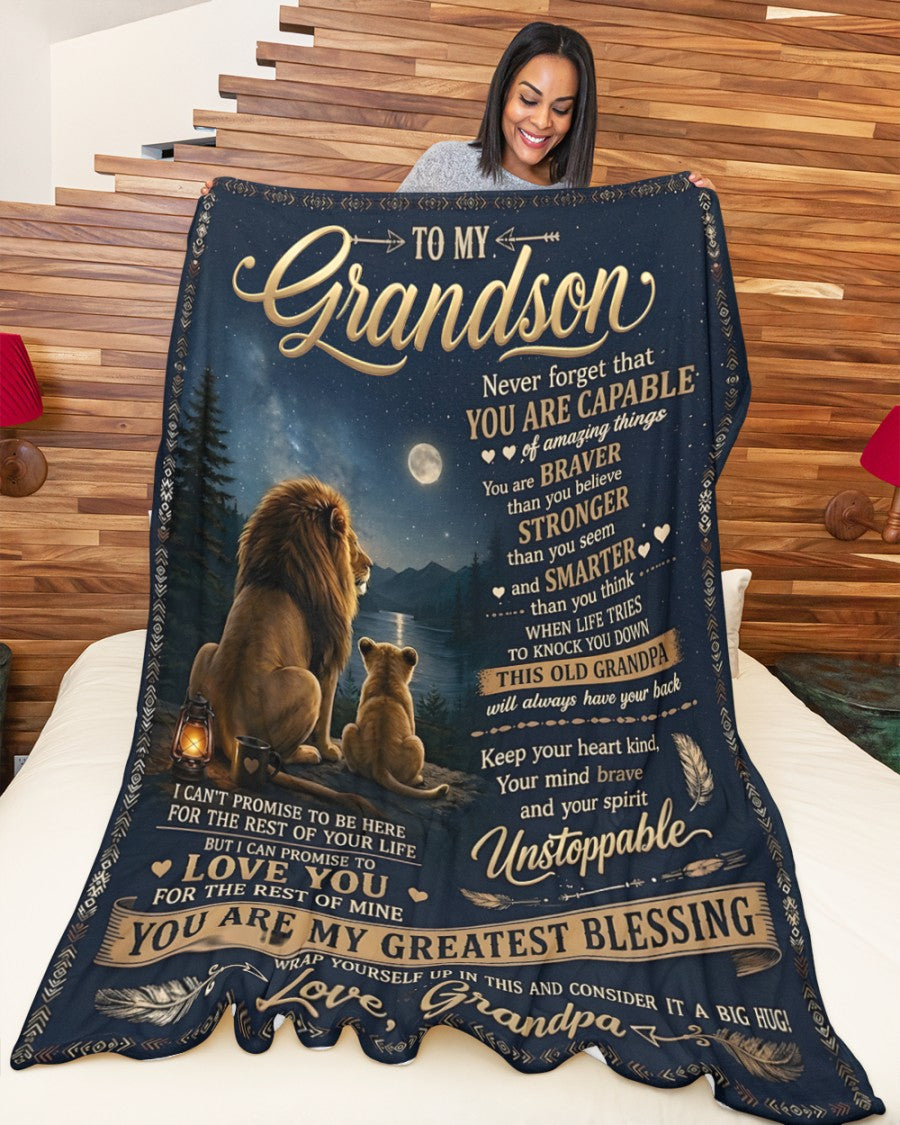 Special Gift For Your Grandson Blanket - From Grandpa (SKU2608-654)
