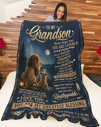 Special Gift For Your Grandson Blanket - From Grandpa (SKU2608-654)