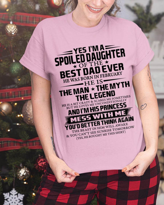 FEBRUARY - SPOILED DAUGHTER OF THE BEST DAD EVER - FROM DAD - TLEE02 (SKU2604-197-02)